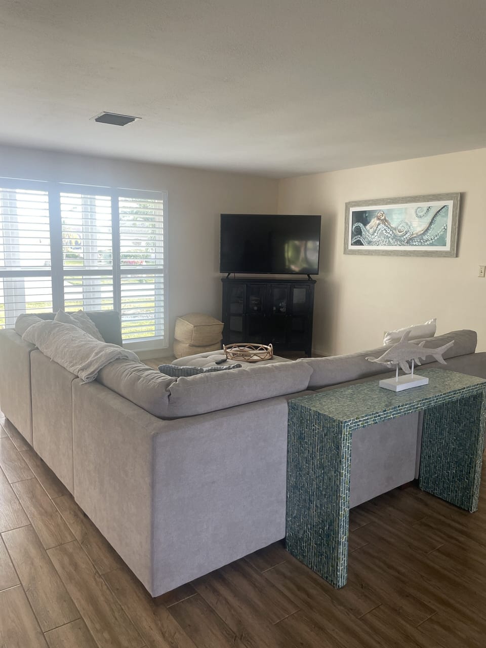 Section couch in living room