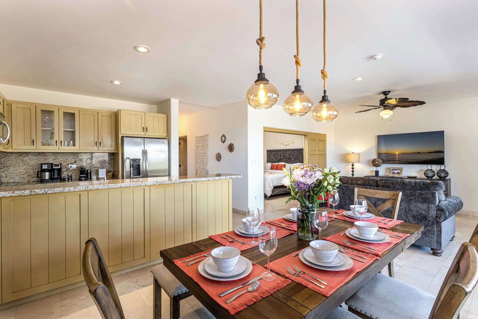 Elegant dining awaits you in our stylish room