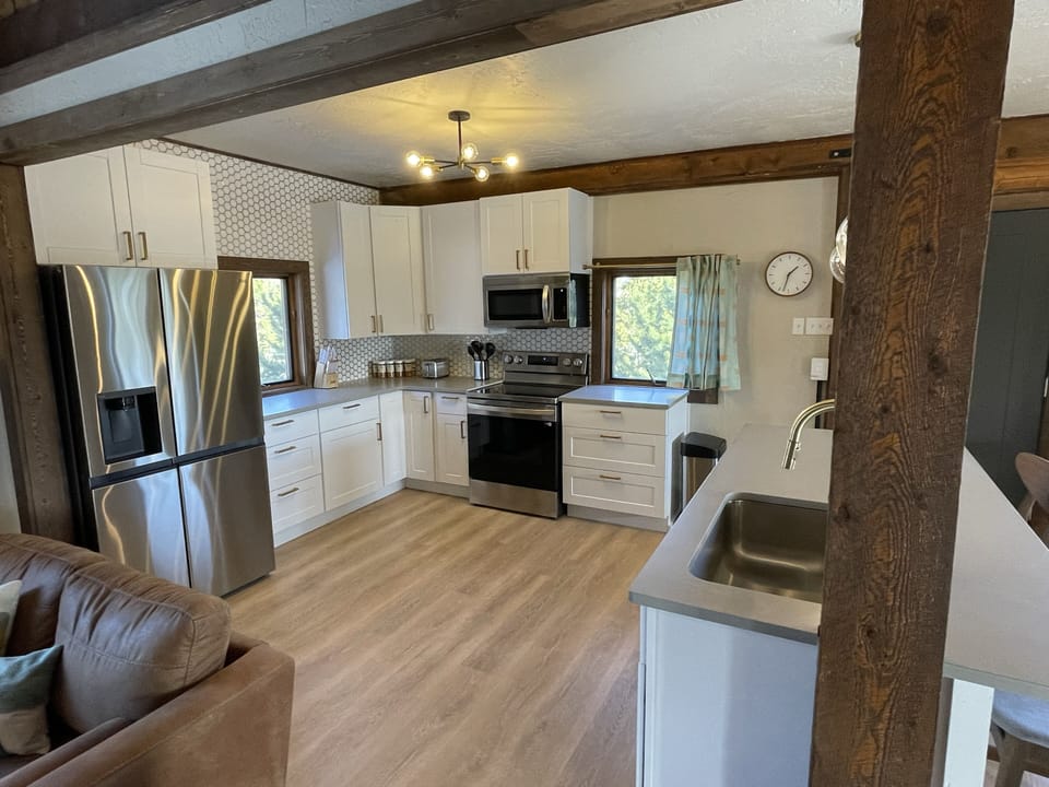 Complete with lots of cabinet and countertop space, 