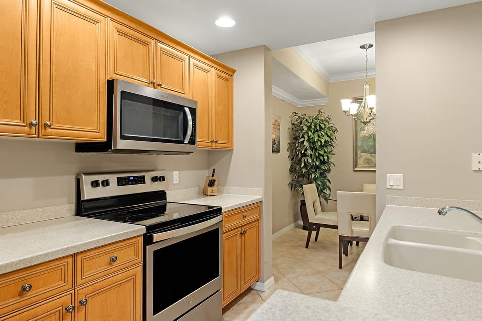 Fully Equipped Kitchen with Stainless Steel Appliances