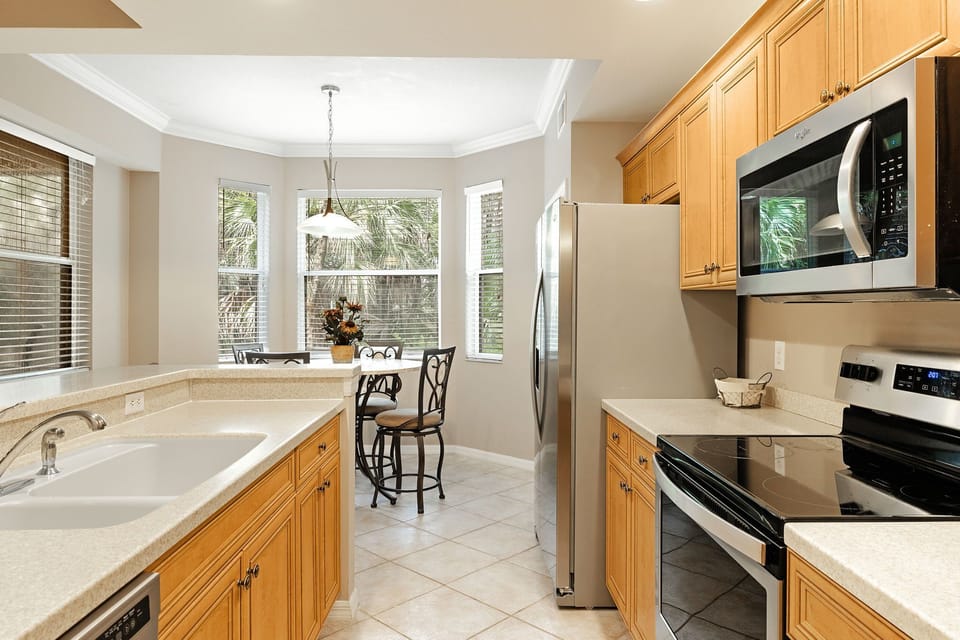 Fully Equipped Kitchen with Stainless Steel Appliances