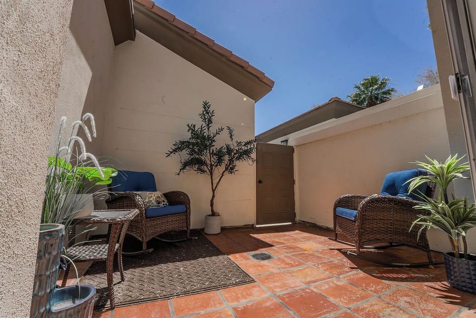 Private seating area in the courtyard off the main suite