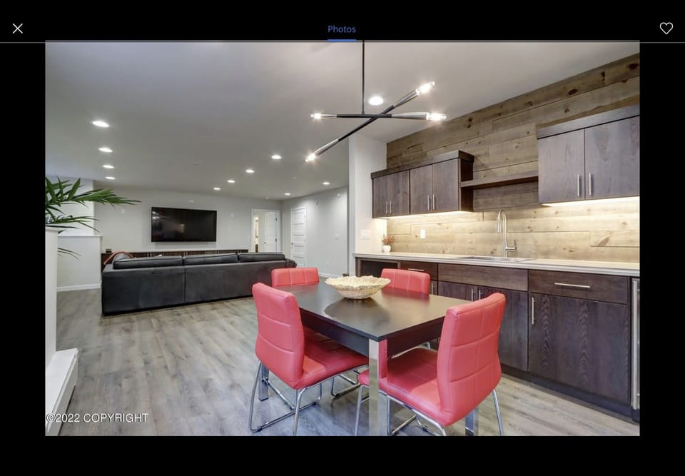 Basement dining area