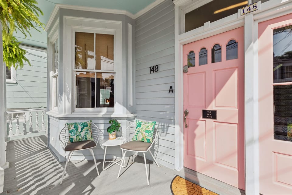 Porch with bistro set for relaxing with your morning coffee or evening wine