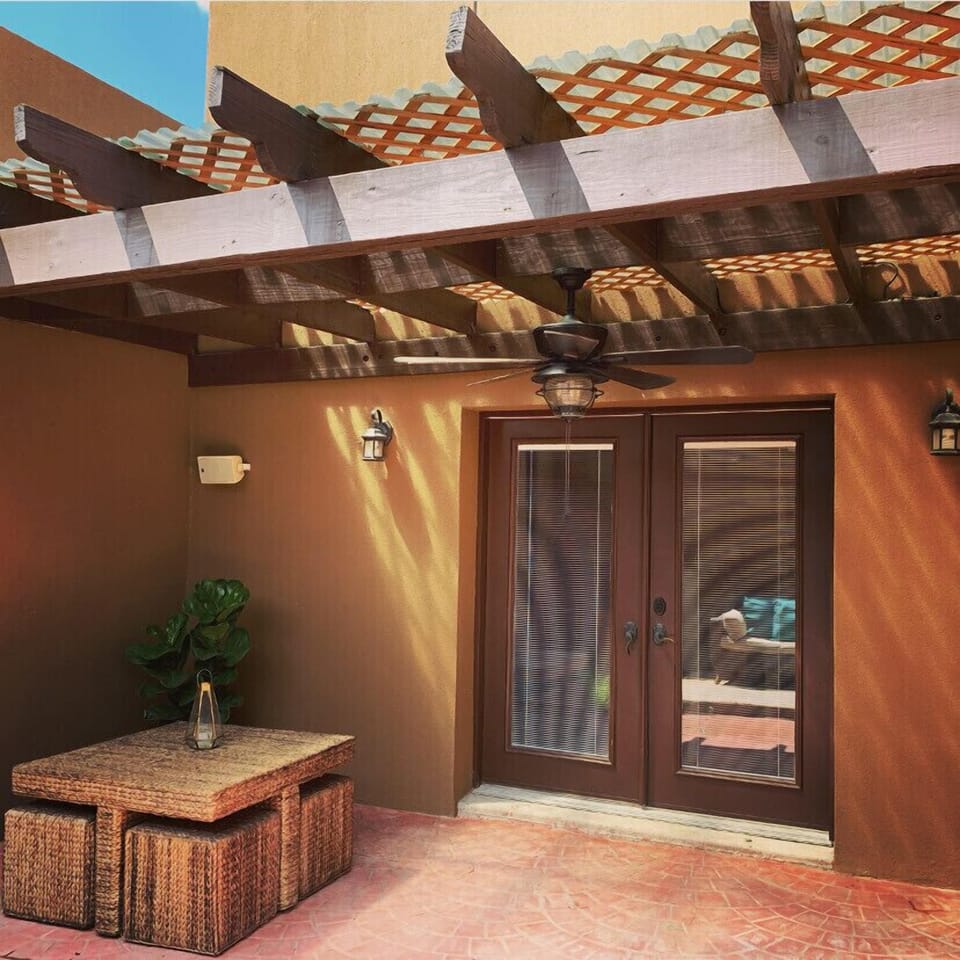 The patio inspires serenity, very quiet and peaceful. Bring your yoga mat! 