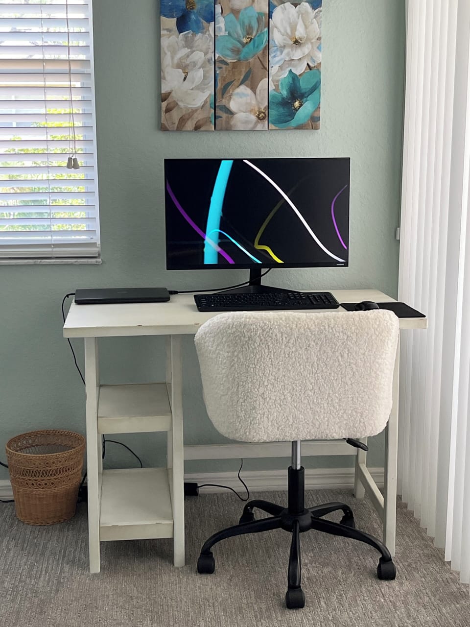 Dedicated workspace including monitor (excluding laptop and keyboard/mouse)
