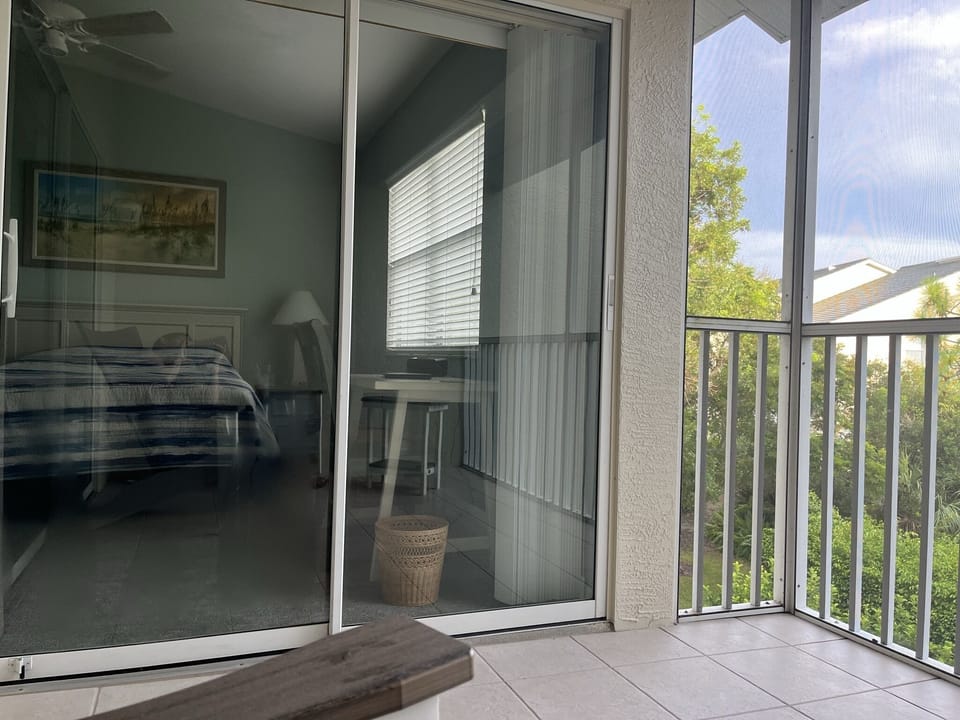 Sliding doors from primary bedroom