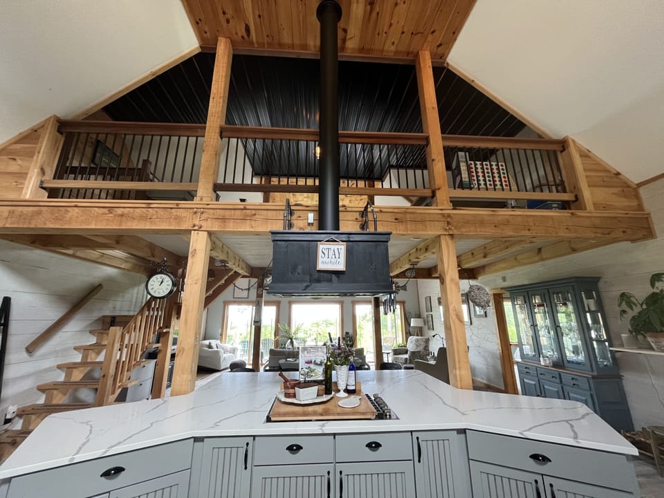 View of loft with futon 