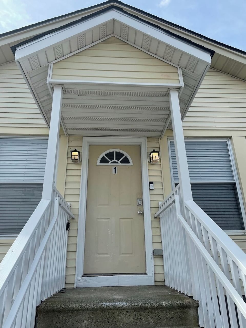 Front door entrance to Unit 1