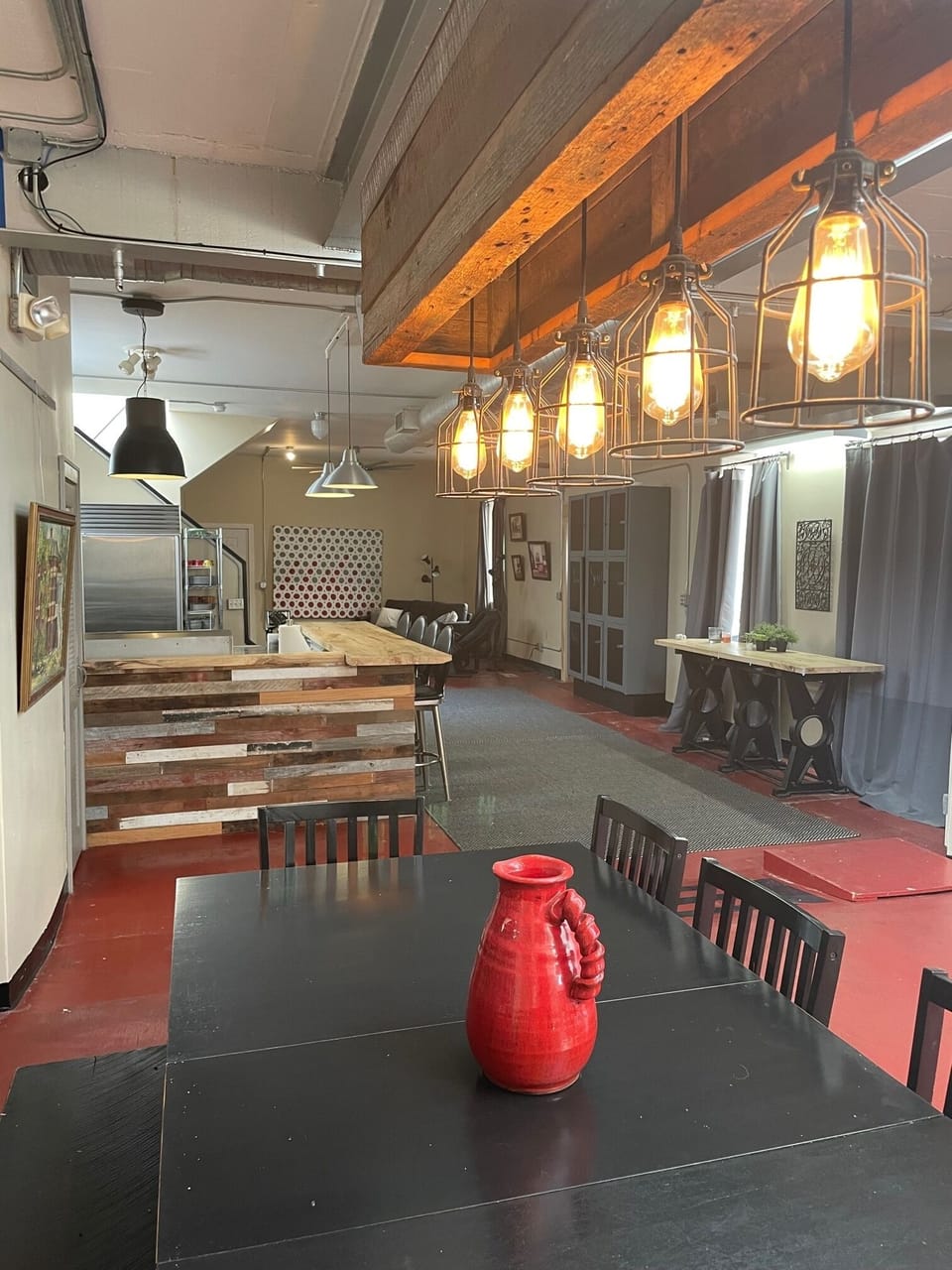 Features pay homage to the building's commercial history. 