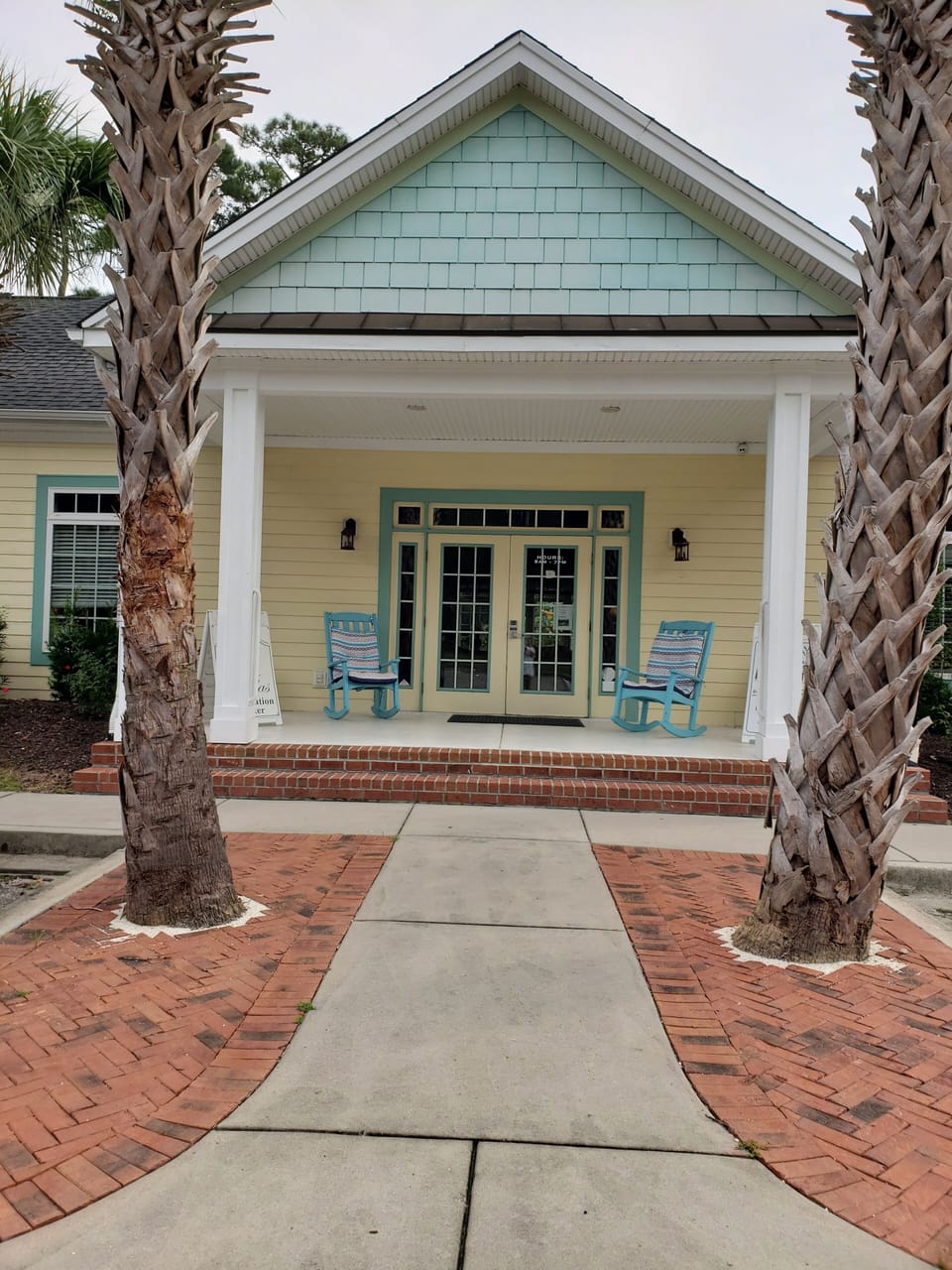 Entrance to fitness center and reading room.