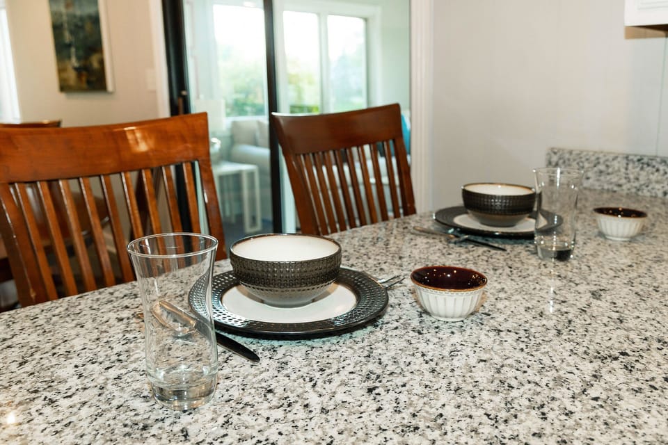 We provide all of the dishes you will need. 