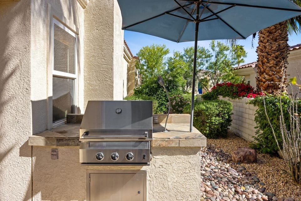Fire up the grill on your private patio for sunset dinners outdoors.