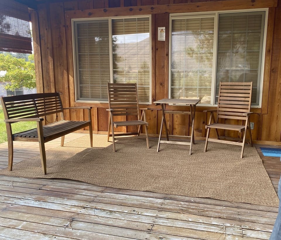 Deck for sitting outside on warmer evenings...