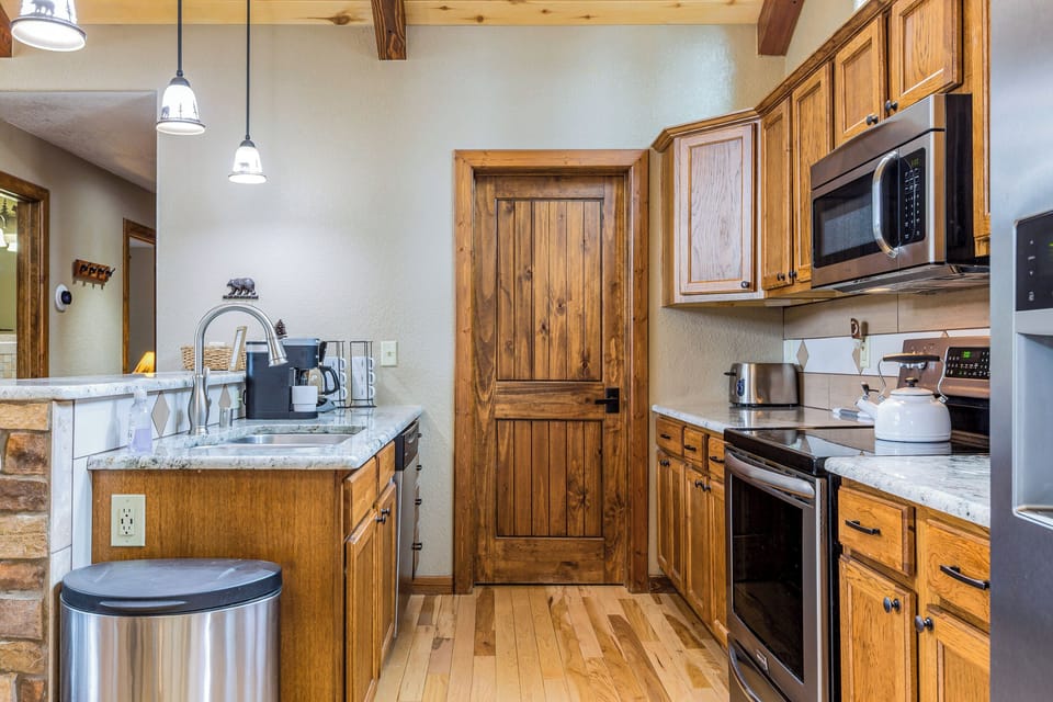 The kitchen's walk in panty has ample storage for all your needs