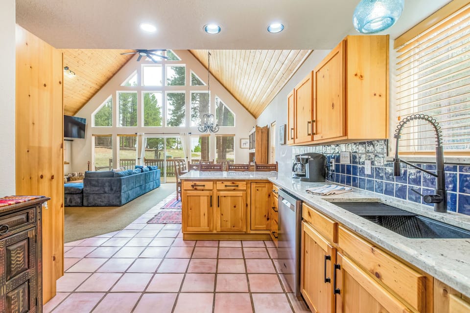 View from the kitchen to the main living space of the house!