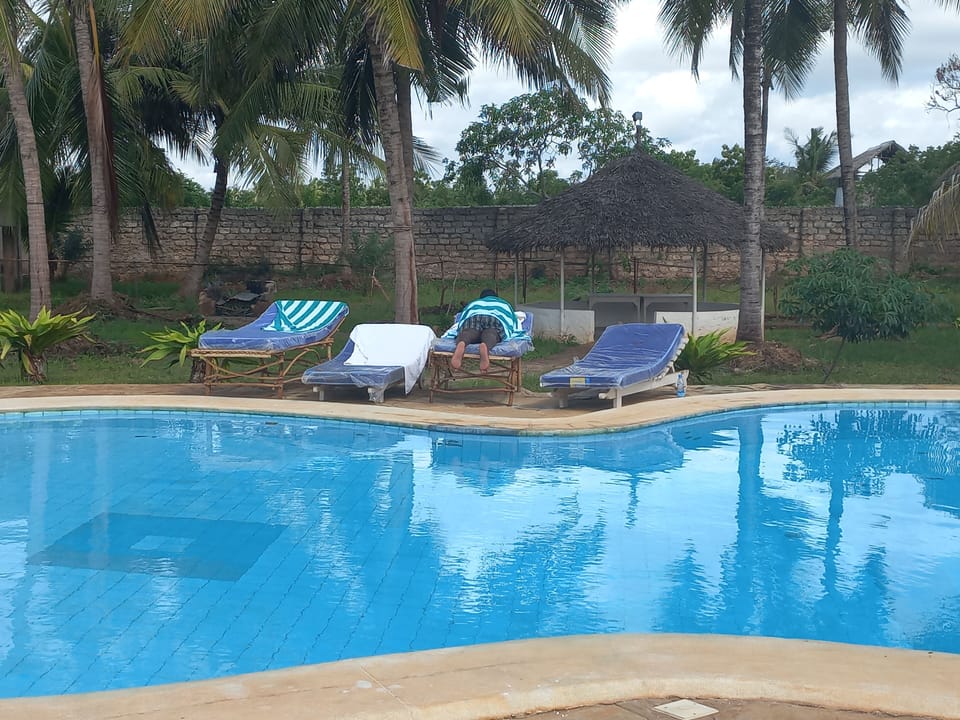 Guest enjoying freedom and the clean air at the gazebo area..