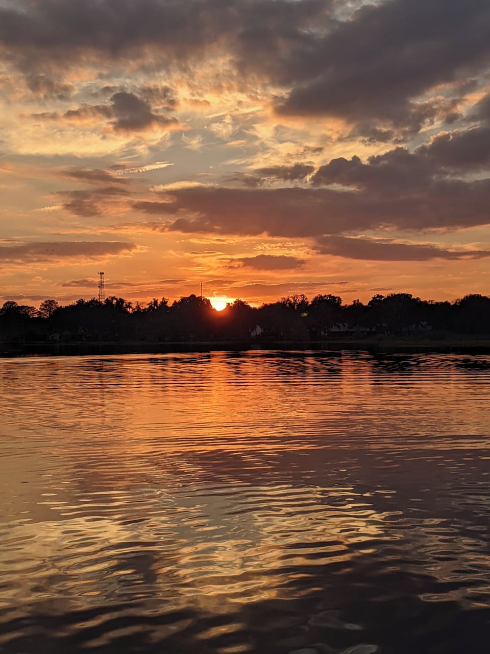 Sunset on Lake Henderson accessible from the house on the boat.