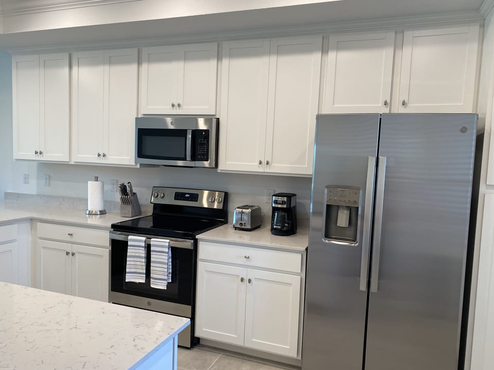 New, stainless steel appliances.
