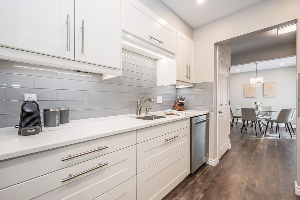 Kitchen with view to dining room