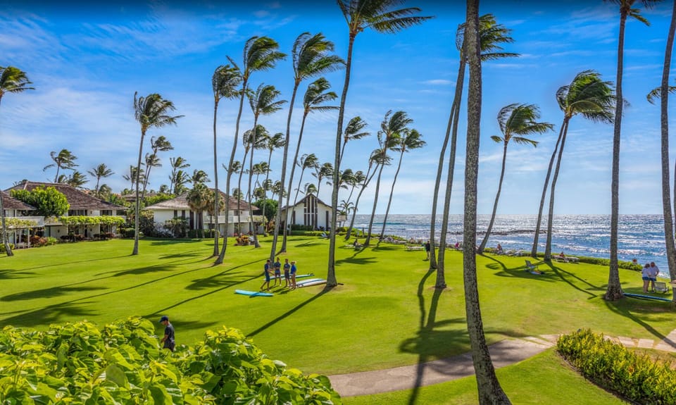 Prepare for a surf lesson or just enjoy the magnificent views at Kiahuna resort.