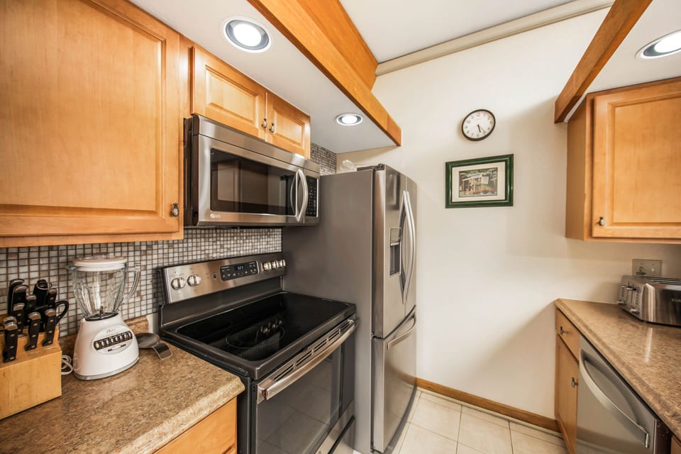 Updated kitchen appliances to make cooking a breeze during your stay.