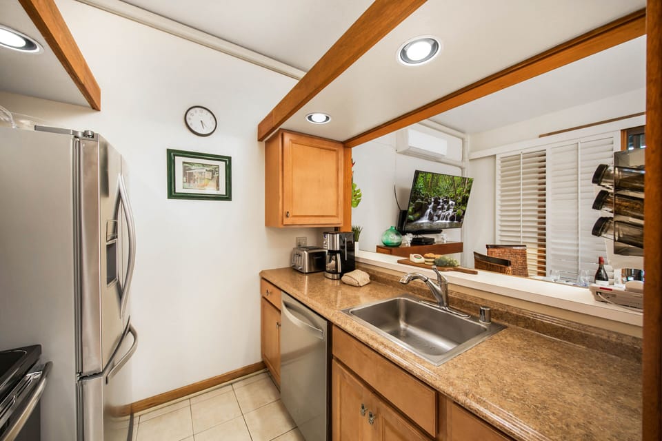 Cookware and silverware provided in the kitchen for your cooking pleasure.