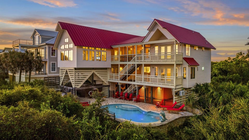 Experience coastal living at its finest in our 6 bedroom, 5 bathroom beachfront paradise on St. George Island. From the private pool to the screened-in deck with ocean views, every detail of t