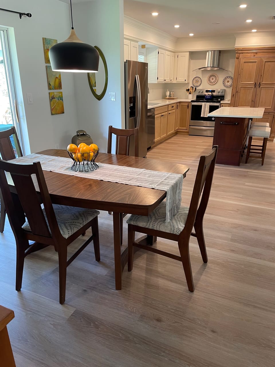 Dining Room table and view of kitchen