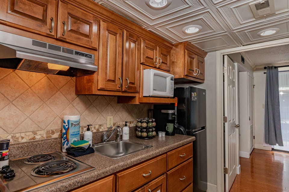 Fully equipped kitchenette stocked with everything you need for snacks and meals