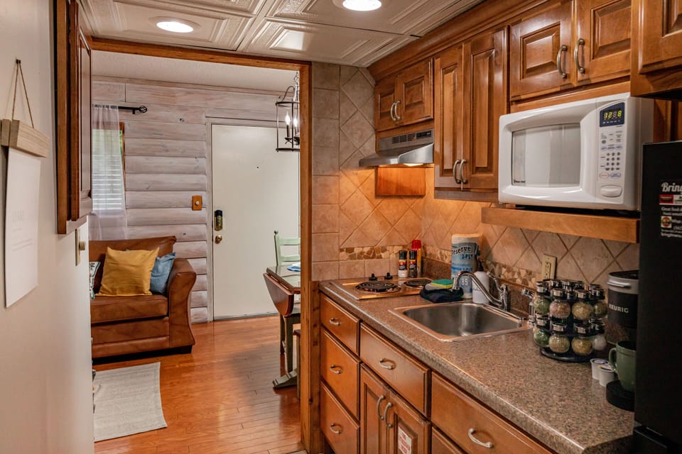Fully equipped kitchenette stocked with everything you need for snacks and meals