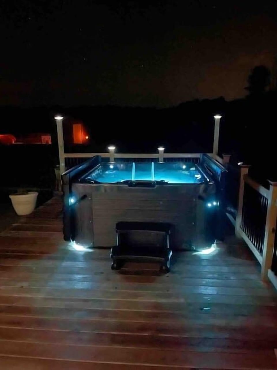 Stargaze while relaxing in our hot tub!
