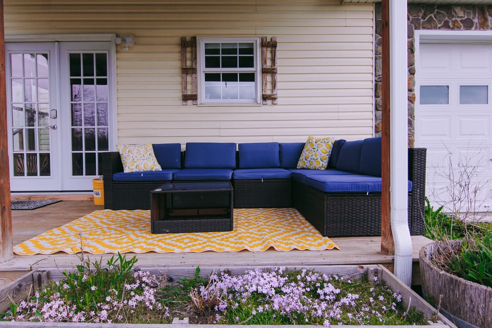 Enjoy morning coffee here or an evening beverage while BBQ'ing.