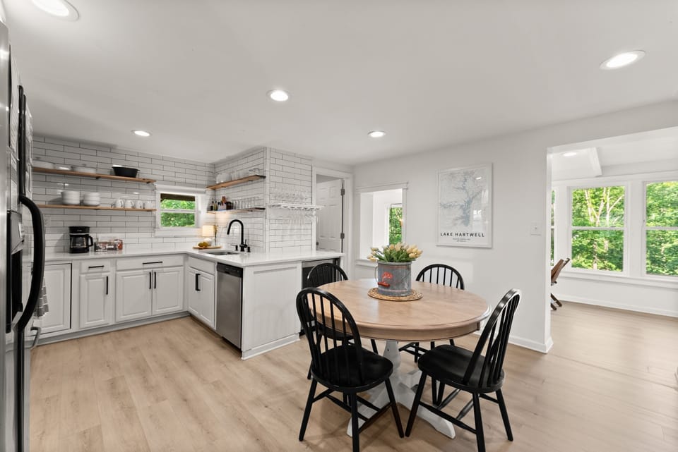 Open concept. Lake views from every room