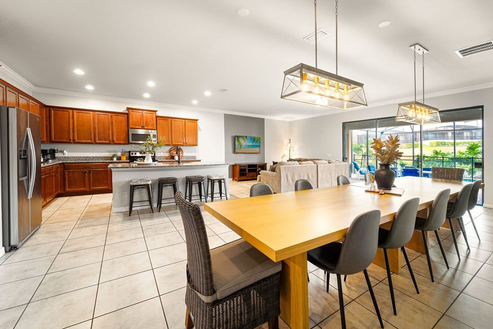 Huge open-concept main floor with room for cooking, dining, and entertainment. 