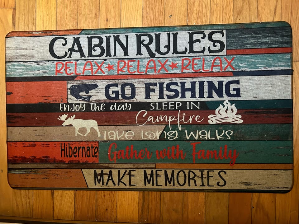 Cabin rules floor mat