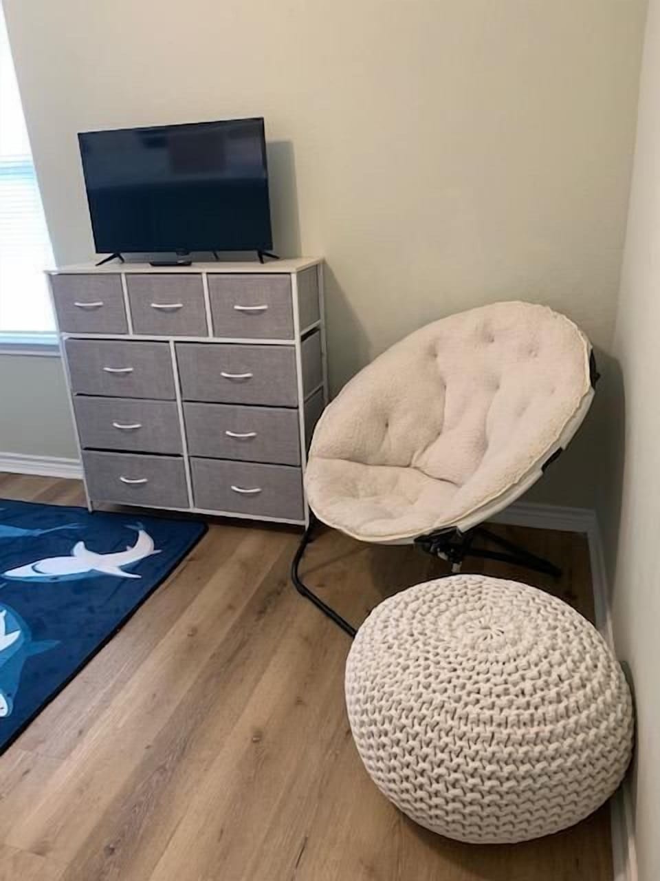 The "shark room" has additional fun seating and it's own tv and closet
