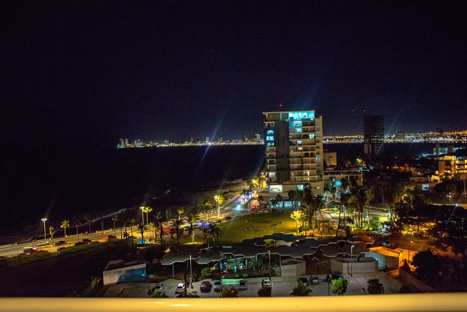 City Lights Night View from Balcony