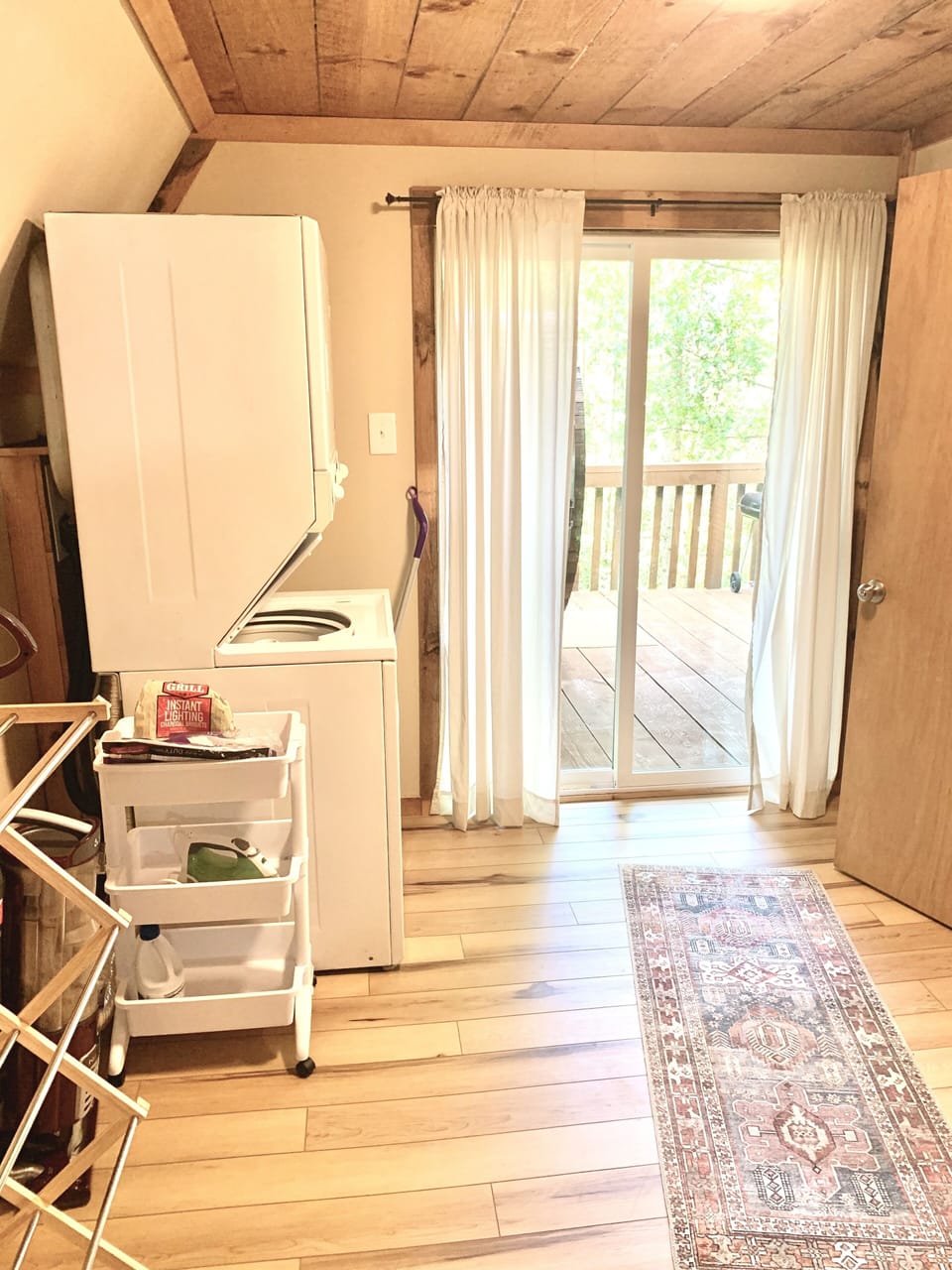 Laundry room, deck/sauna access 
