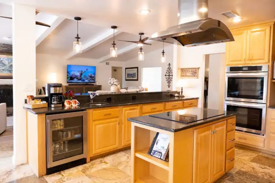A fully stocked kitchen equipped with all of the necessities to enjoy your stay.
