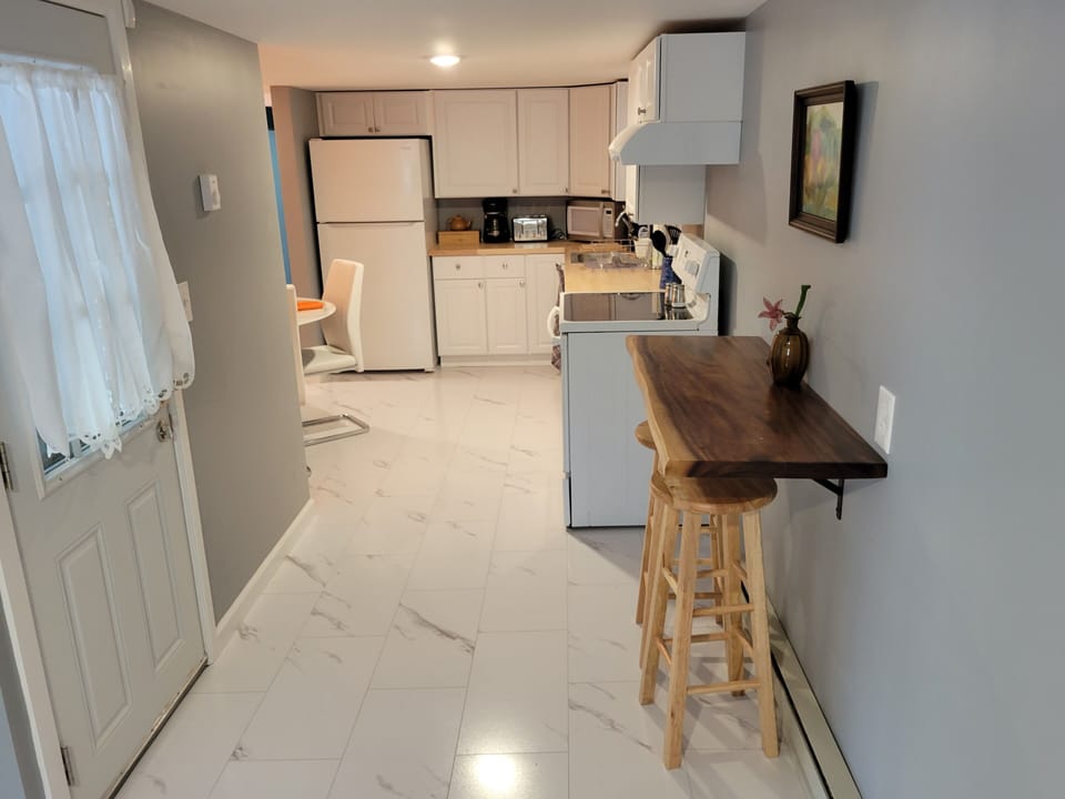 View into kitchen