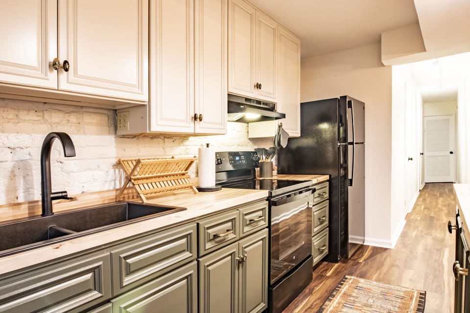 The ground level kitchen has all the basic essentials