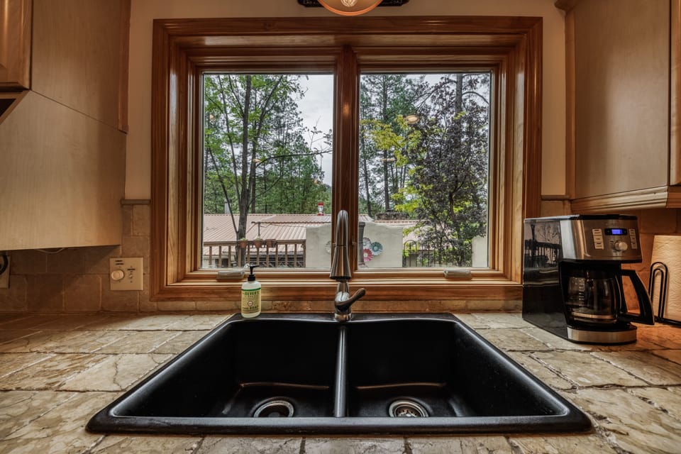 kitchen sink with view