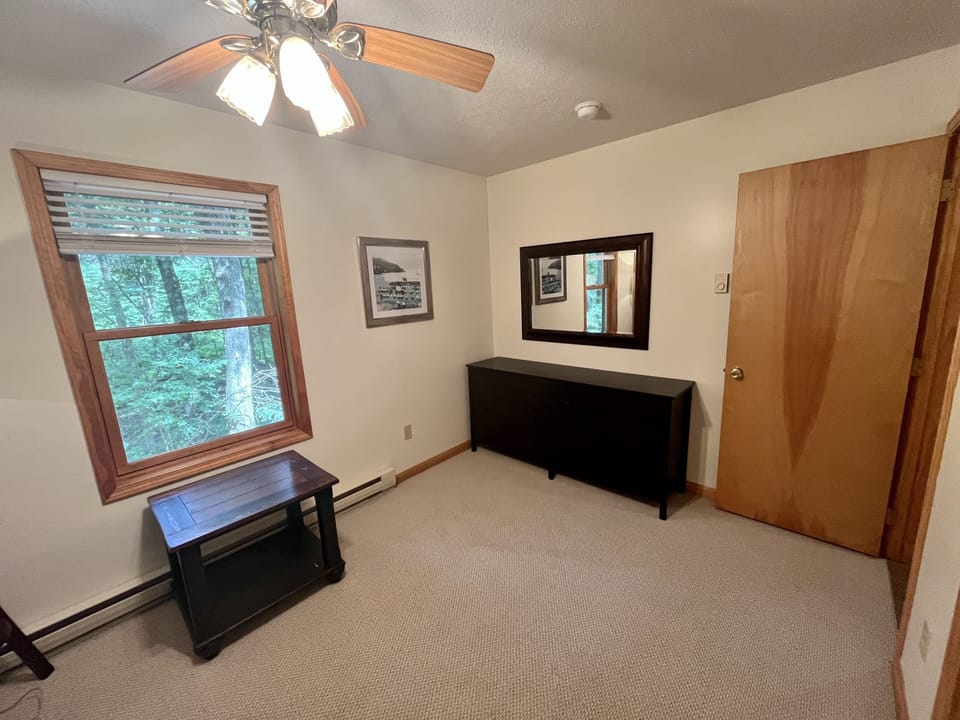 Bunk beds room with large closet and dresser