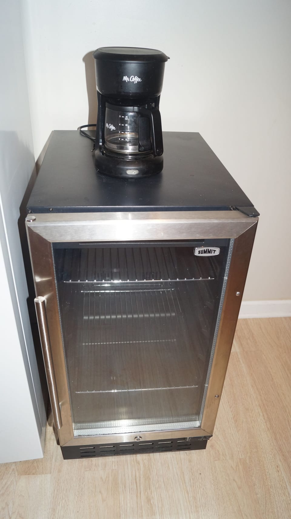 Wine fridge and coffee maker