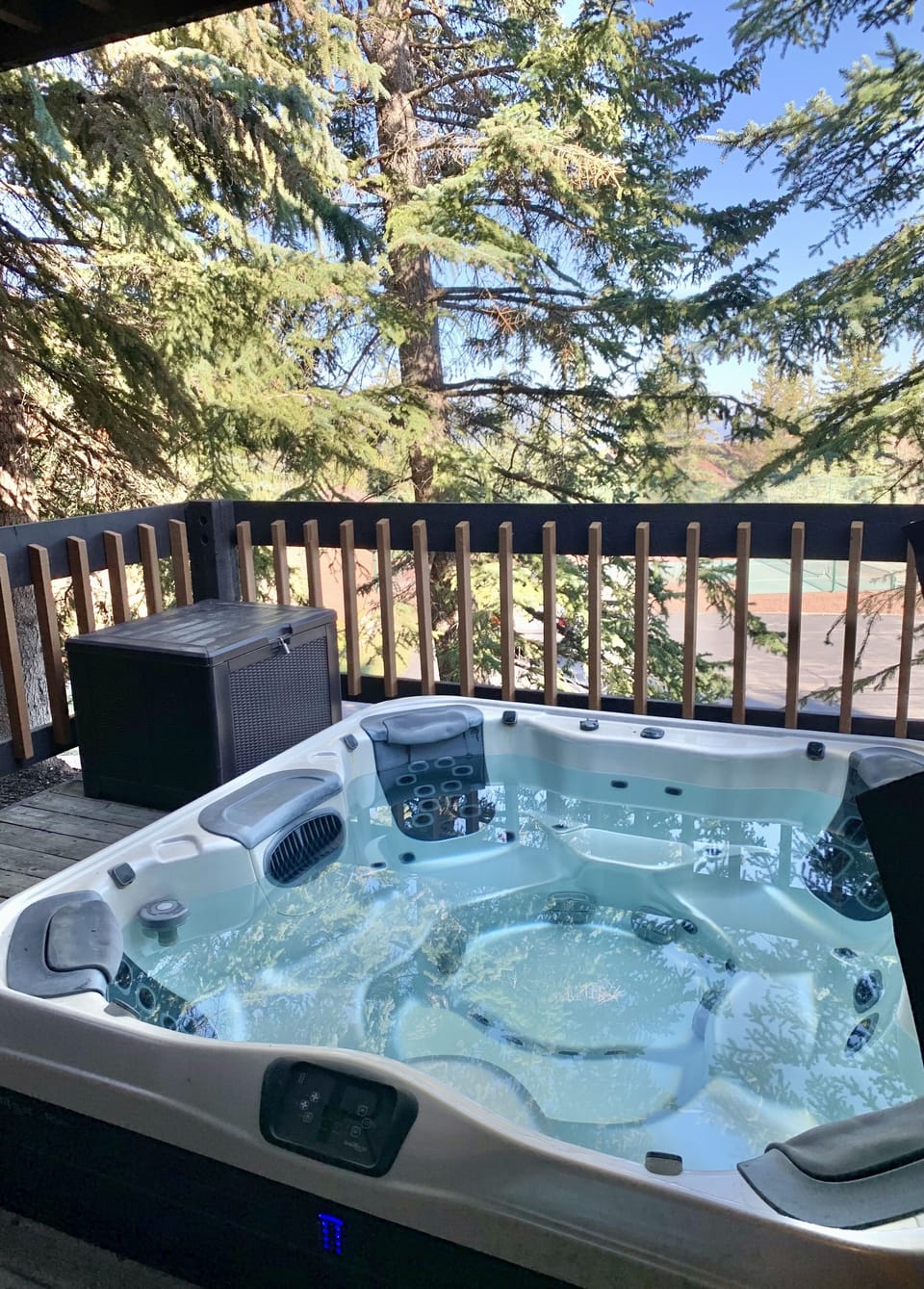 Large private hot tub