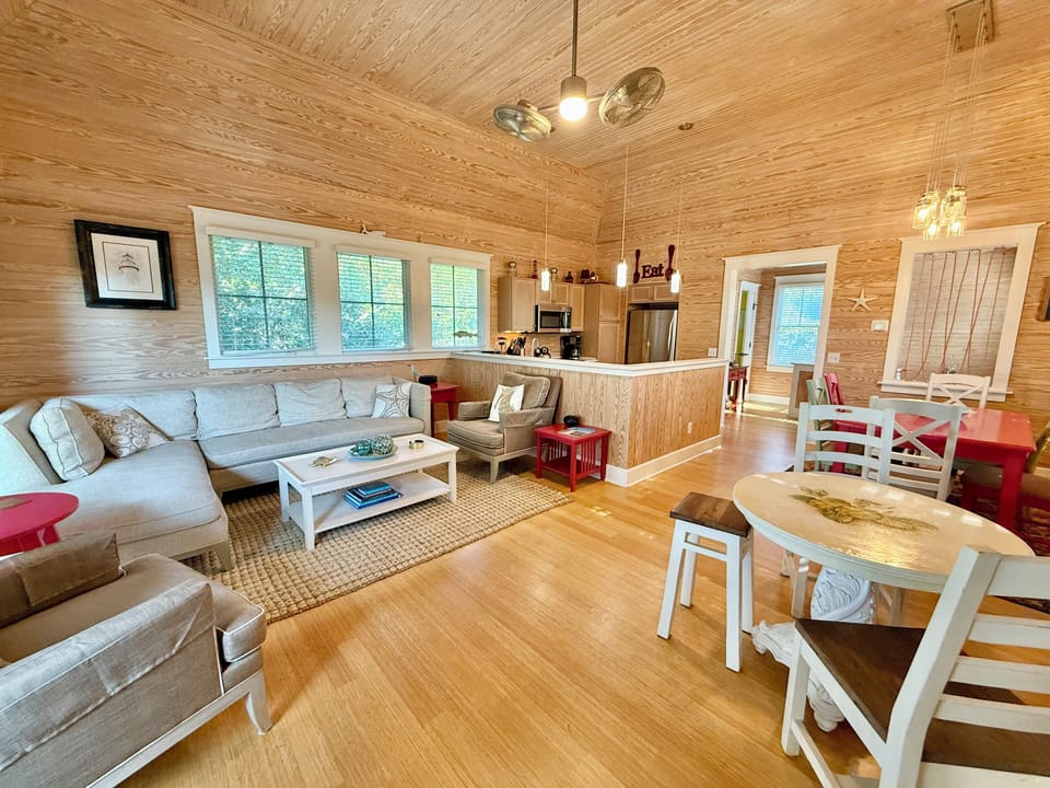 Comfy living area but loads of family games