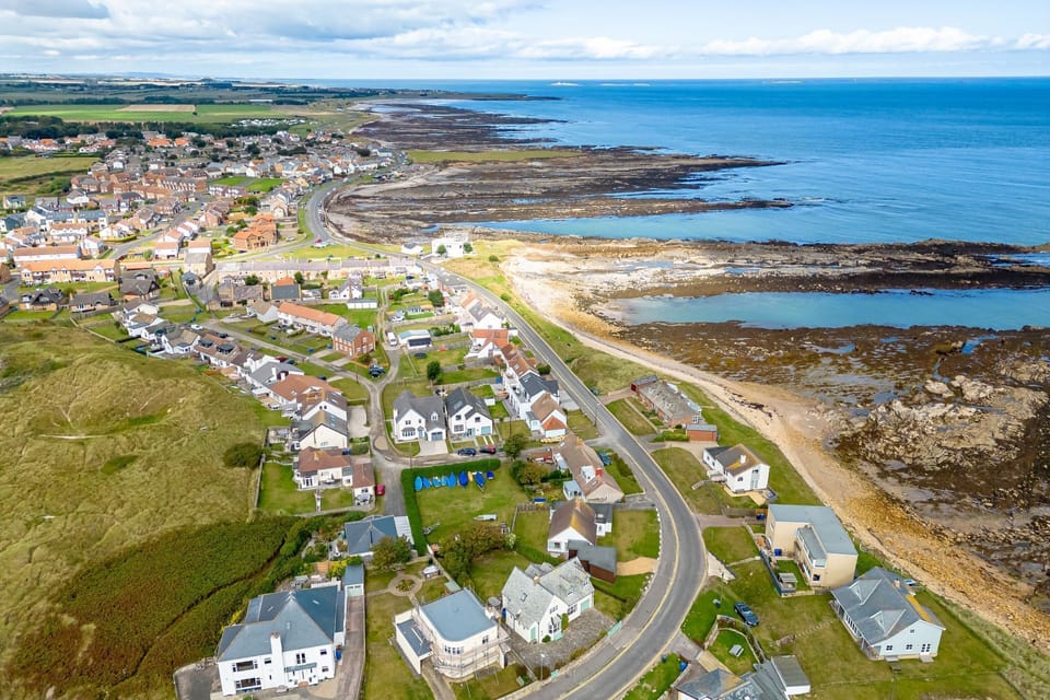 A birds-eye view of Sandy Toes, Northumberland