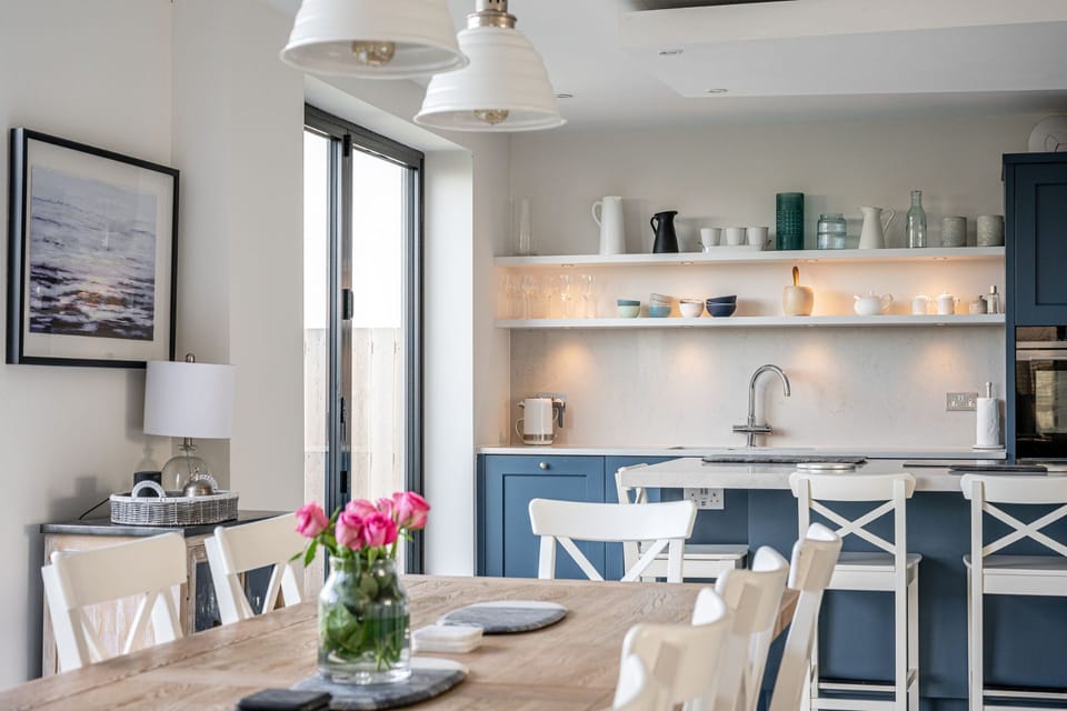 The kitchen and dining area at Sandy Toes, Northumberland