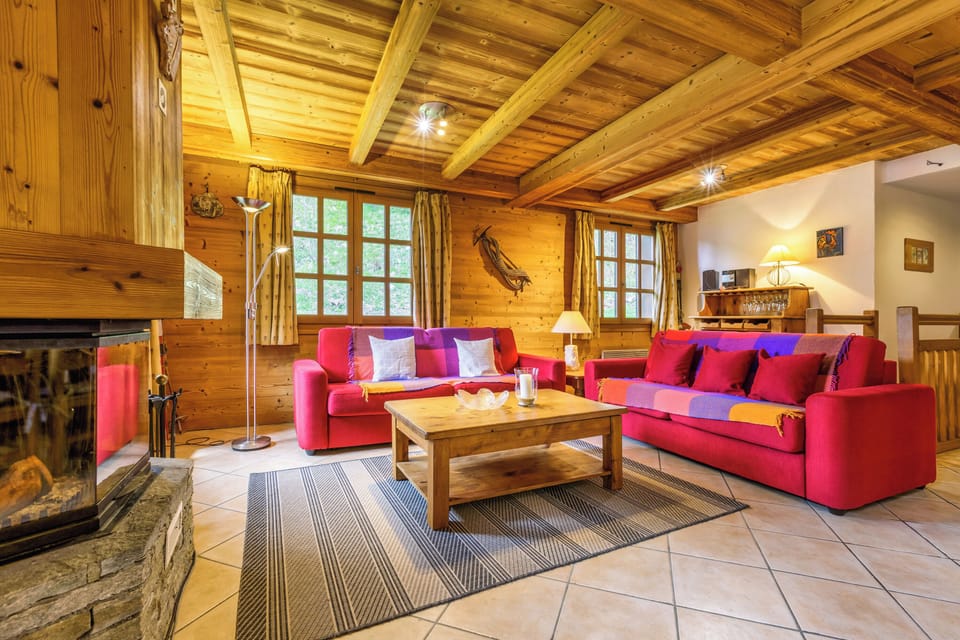 Cozy living with chimney